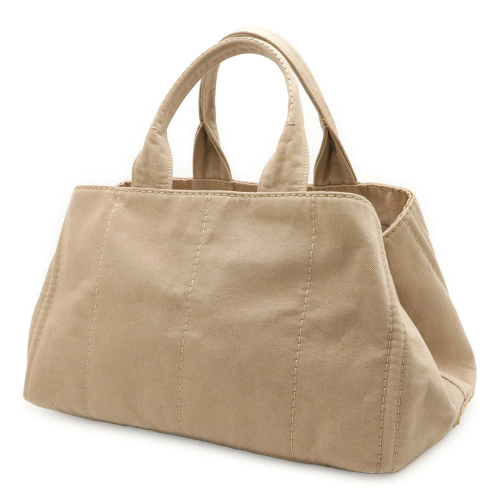 Prada Cream Bag Beige Canapa Tote Handbag Canvas Cream Tan